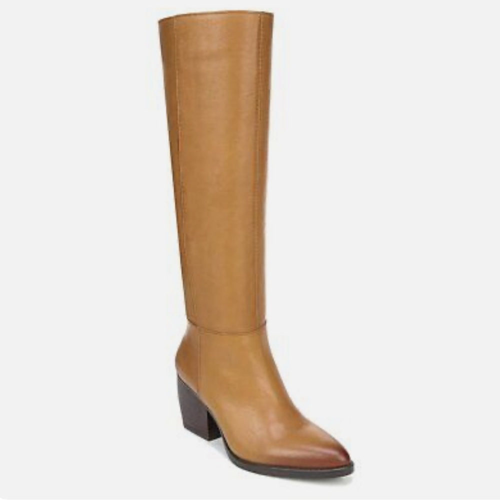 Tan Leather Knee-High Cowgirl Boots - Picture 12 of 15